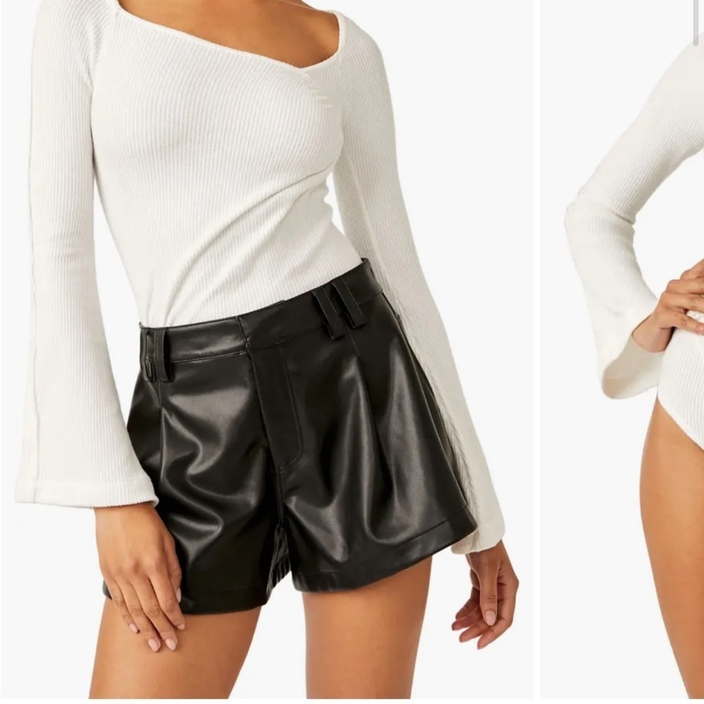 Free People BOHO On a Cloud White Bell Sleeve Bodysuit